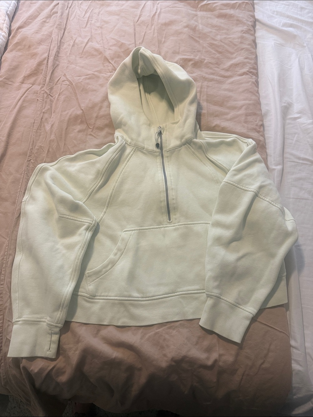 Lululemon Neutral Sage Half-Zip Hoodie Medium